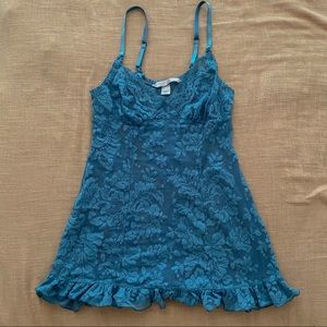 Victoria’s Secret Teal Lace Babydoll Slip